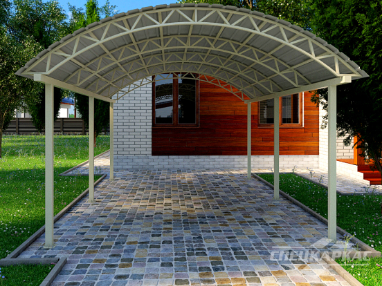 Навес с крышей из профнастила №6 - фото 2